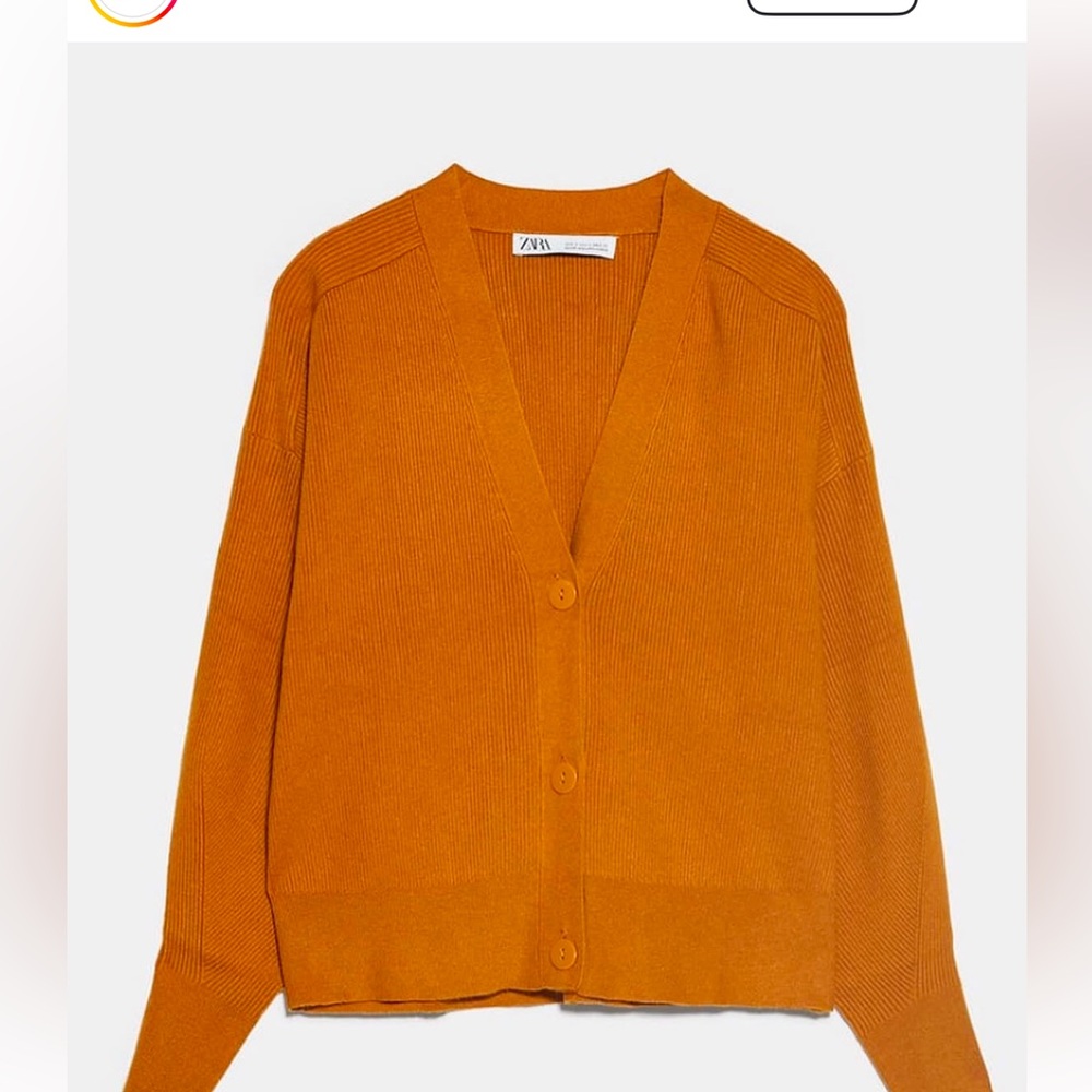 Zara Ribbed Cardigan Sweater